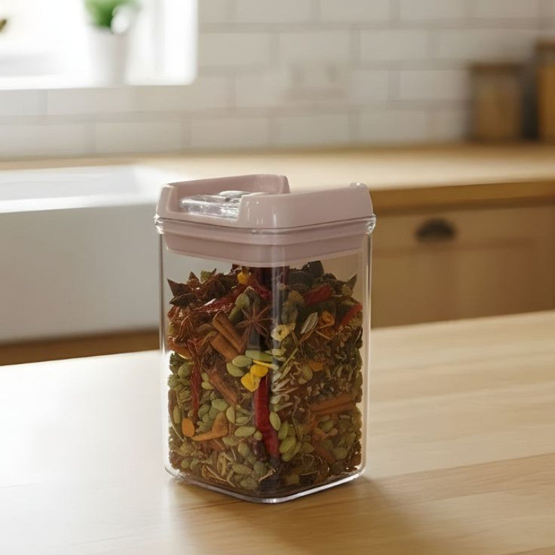 Airtight 400 ML Plastic Square Jar For Multi Use