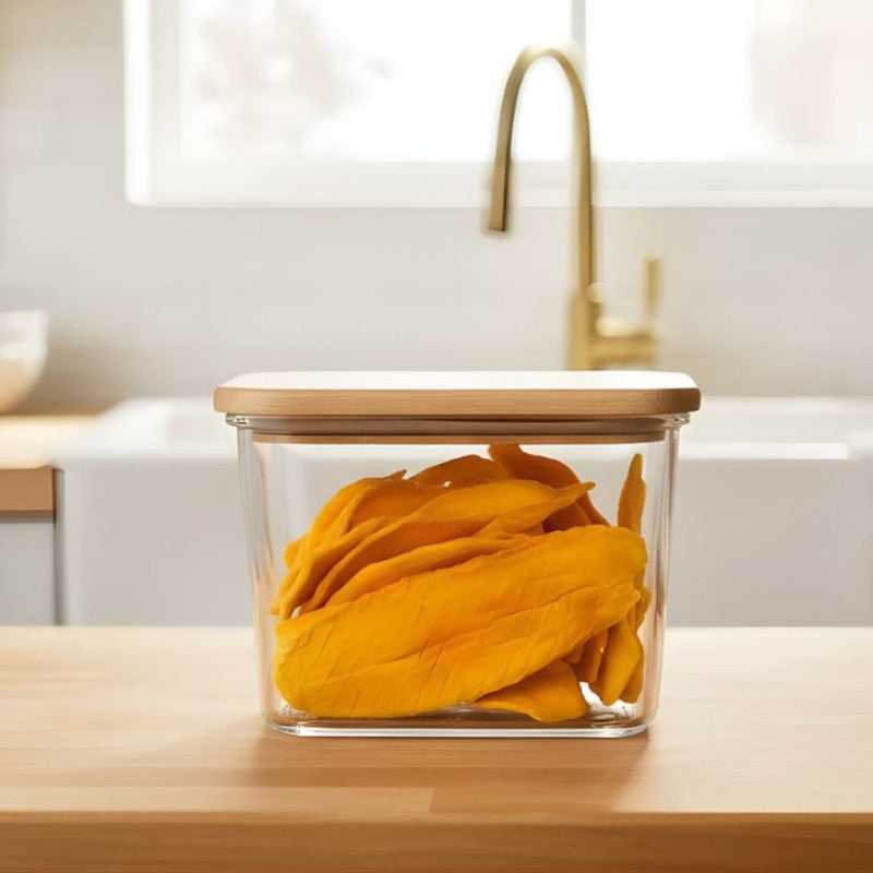 Airtight 920 ML Glass Container With Wooden Lid